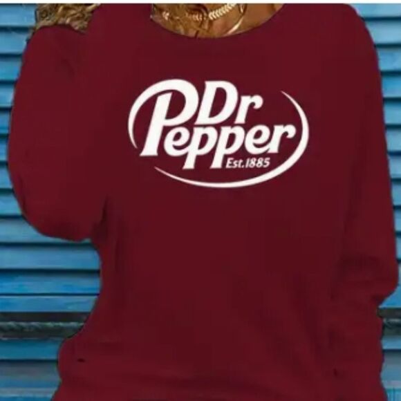 Tops - Dr Pepper Oversized Logo Print Polyester Knit Crew Neck Top Sz XXL